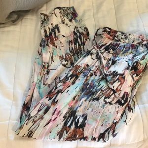 French connection watercolor loose drawstring pant